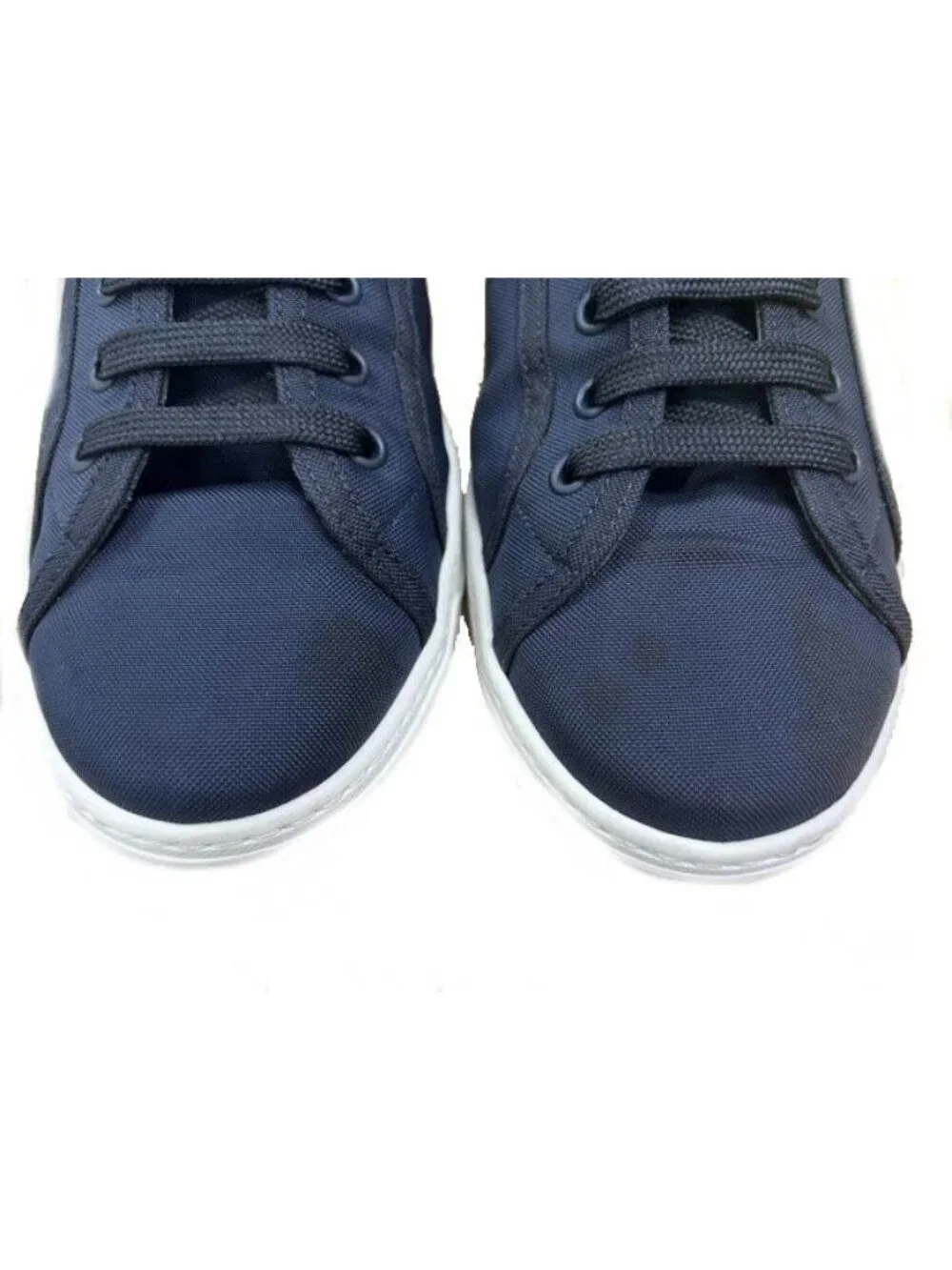 Prada Canvas Sneaker Low Cut Sneakers Navy 8.5